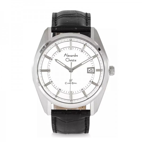 Alexandre Christie AC 8695 Silver White Man Leather MDLSSSL